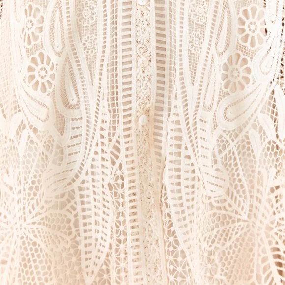 Farm Rio white Tropical Wind Guipure Lace Dress new with tags L - Picture 5 of 6